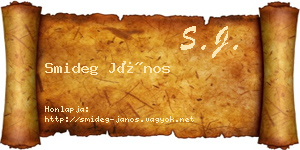 Smideg János névjegykártya
