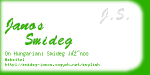 janos smideg business card